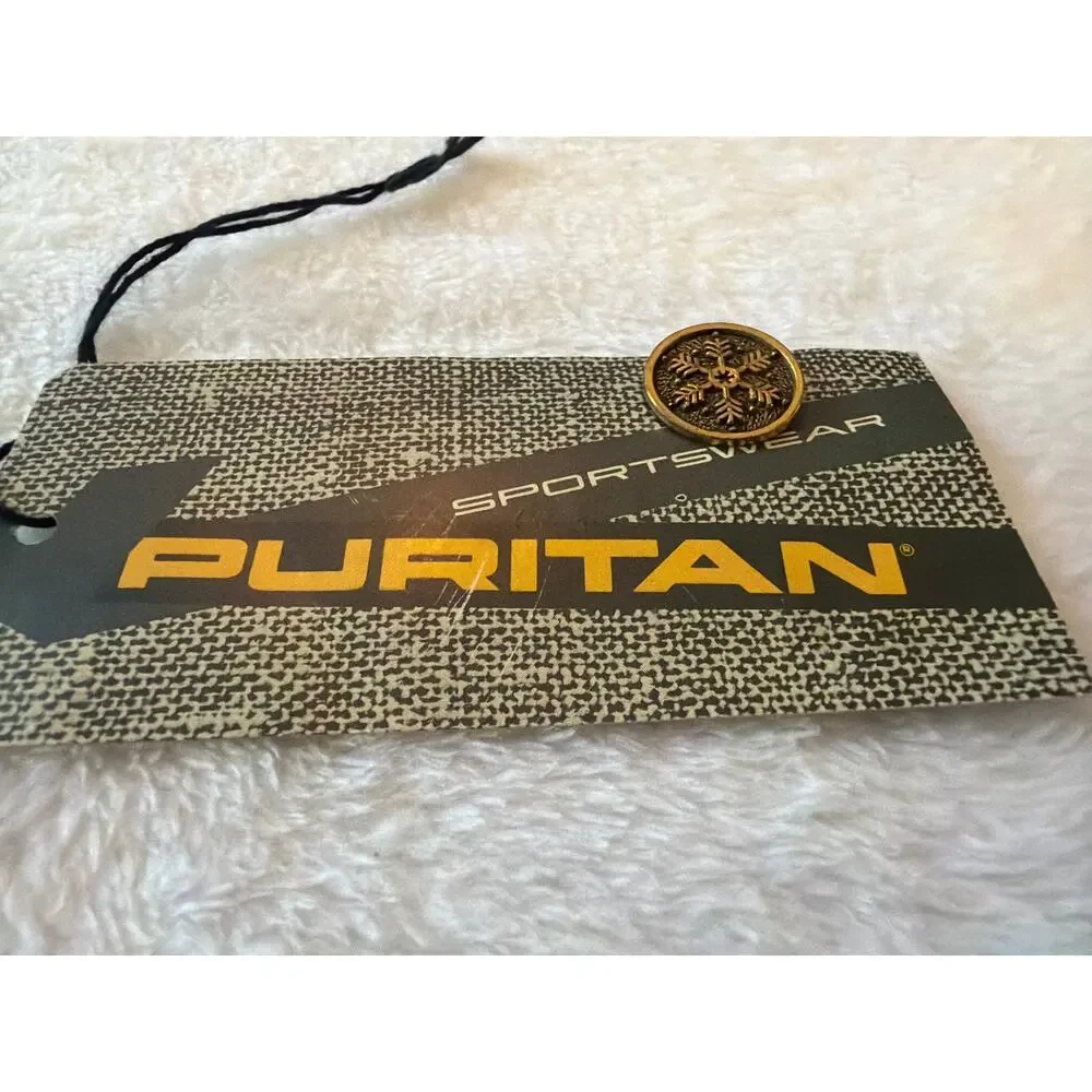 Vintage Puritan Sportswear Snowburne Sweater Hang Tag Snowflake Button USA